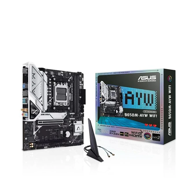 ASUS TARJETA MADRE B650M-AYW/ AM5/WIFI/ MICROATX/ DDR5/ RYZEN