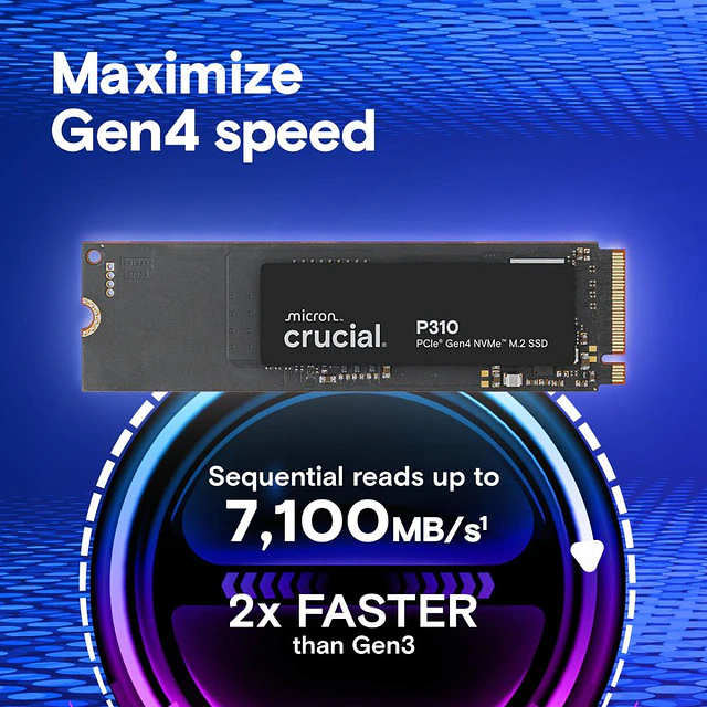 Crucial P310 1TB PCIe Gen4 NVMe 2280 M.2 SSD (NUEVO)