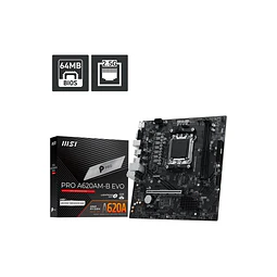 MSI TARJETA MADRE PRO A620AM-B EVO 2 DIMM AM5 MATX DDR5