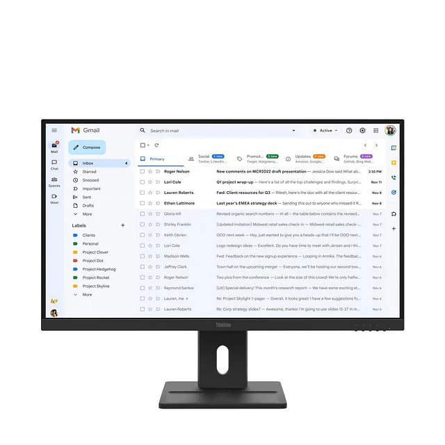 Monitor Lenovo ThinkVision E27-40 27inch HDMI DP VGA - 1920 x 1080 - IPS - HDMI / DisplayPort / VGA - Black