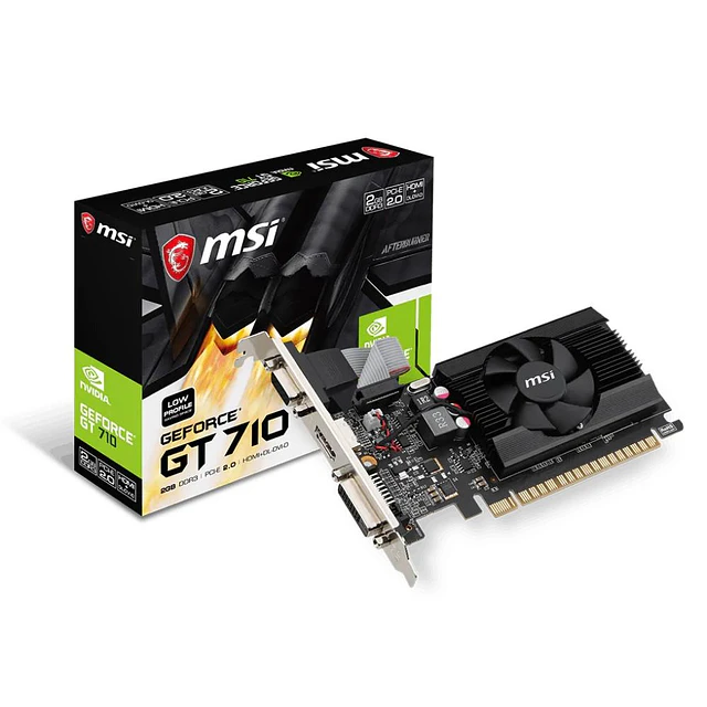 MSI TARJETA DE VIDEO GT 710 2GD3 2GB Perfil Bajo DVI-D doble