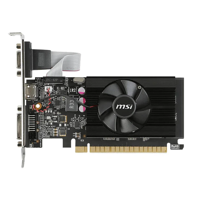 MSI TARJETA DE VIDEO GT 710 2GD3 2GB Perfil Bajo DVI-D doble