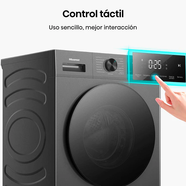 Lavadora Secadora Carga Frontal Hisense WD1i1041BT   /  10/6 Kg Titanium  (Nuevo caja dañada)