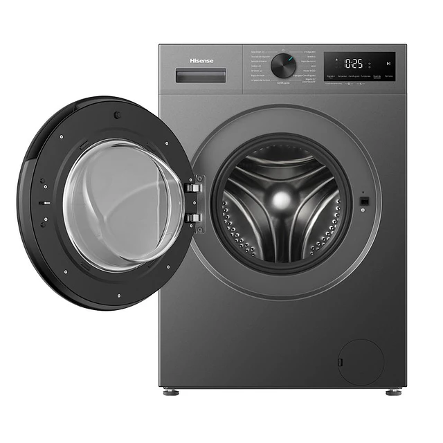 Lavadora Secadora Carga Frontal Hisense WD1i1041BT   /  10/6 Kg Titanium  (Nuevo caja dañada)