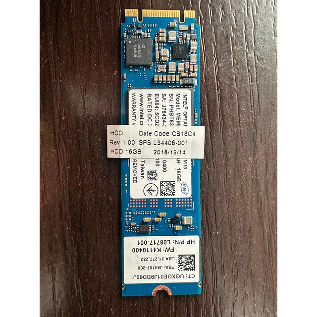 Memoria Intel Optane M10 16GB M.2 NVMe HDD  (HP L08717-001 / L34406-001) (REACONDICIONADO)