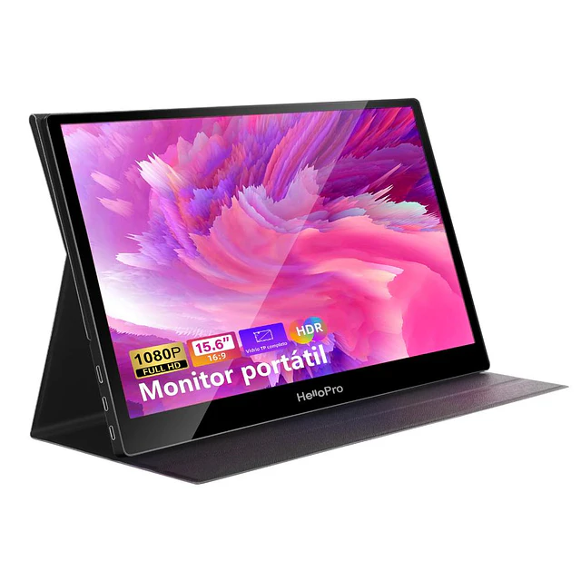 Monitor portatil 15.6" FHD, IPS + funda con soporte/ Hello M1