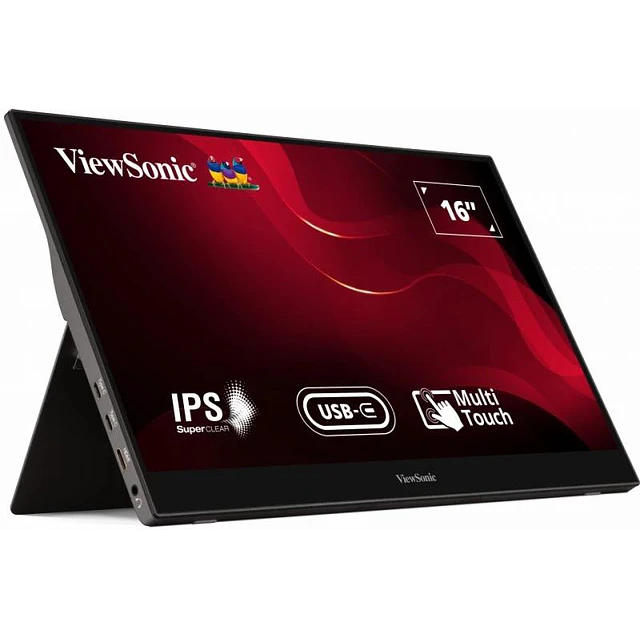 Monitor Viewsonic TD1655 /  16" / 60Hz / Multi-Touch USB-C/   FHD VS18170 (Reacondicionado)