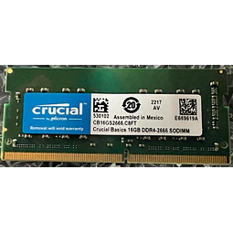 Memoria 16GB  RAM Crucial Basics DDR4, 2666MHz, CL19, SO-DIMM, CB16GS2666.C8FT (Reacondicionado)