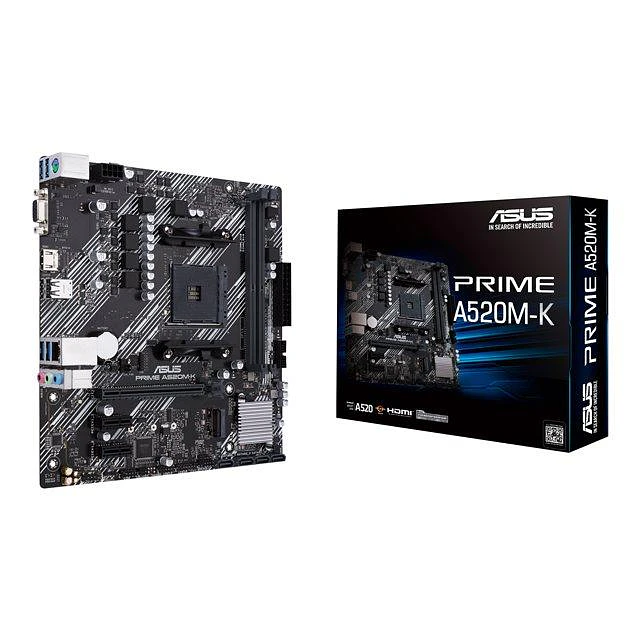 Tarjeta Madre micro ATX AMD A520 (Ryzen AM4) con soporte M.2, Ethernet de 1 Gb, HDMI / D-Sub, SATA 6 Gbps, USB 3.2 Gen 1 Tipo A