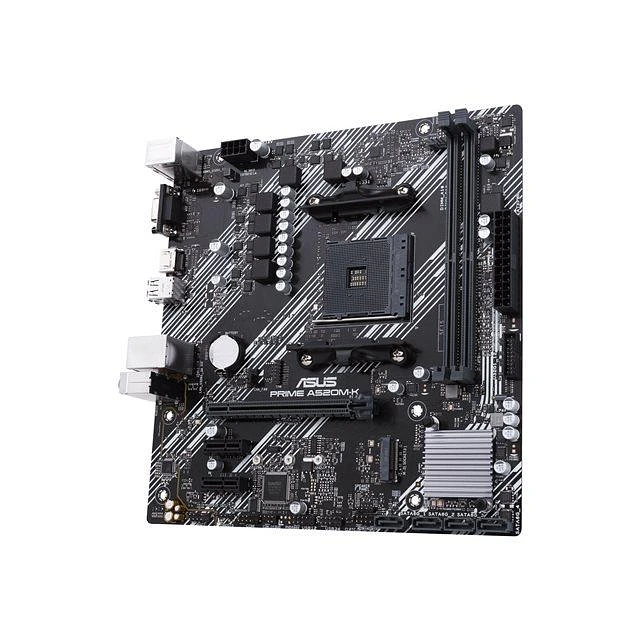 Tarjeta Madre micro ATX AMD A520 (Ryzen AM4) con soporte M.2, Ethernet de 1 Gb, HDMI / D-Sub, SATA 6 Gbps, USB 3.2 Gen 1 Tipo A