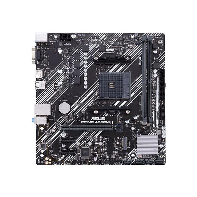 Tarjeta Madre micro ATX AMD A520 (Ryzen AM4) con soporte M.2, Ethernet de 1 Gb, HDMI / D-Sub, SATA 6 Gbps, USB 3.2 Gen 1 Tipo A