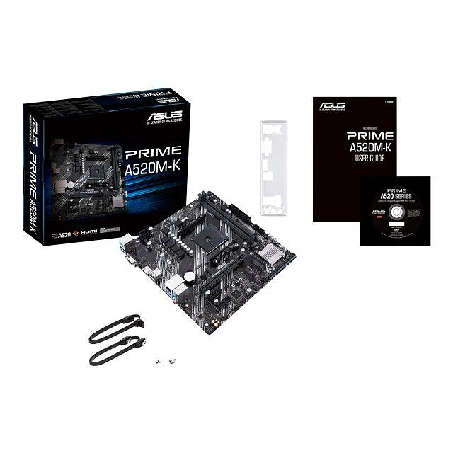 Tarjeta Madre micro ATX AMD A520 (Ryzen AM4) con soporte M.2, Ethernet de 1 Gb, HDMI / D-Sub, SATA 6 Gbps, USB 3.2 Gen 1 Tipo A
