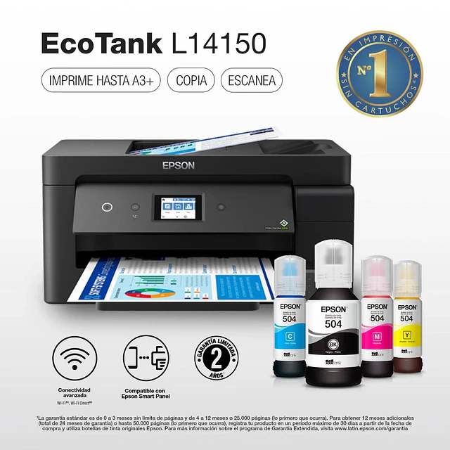 IMPRESORA EPSON L14150 MULTIFUNCIONAL/WIFI/ETHERNET/FAX/A3+