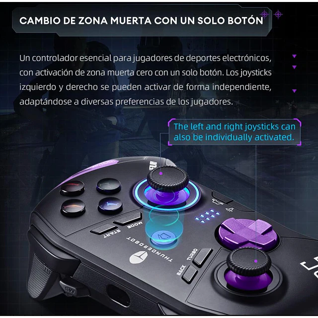 Joystick Inalambrico Thunderobot G50S compatible con Windows Switch IOS Android - Negro