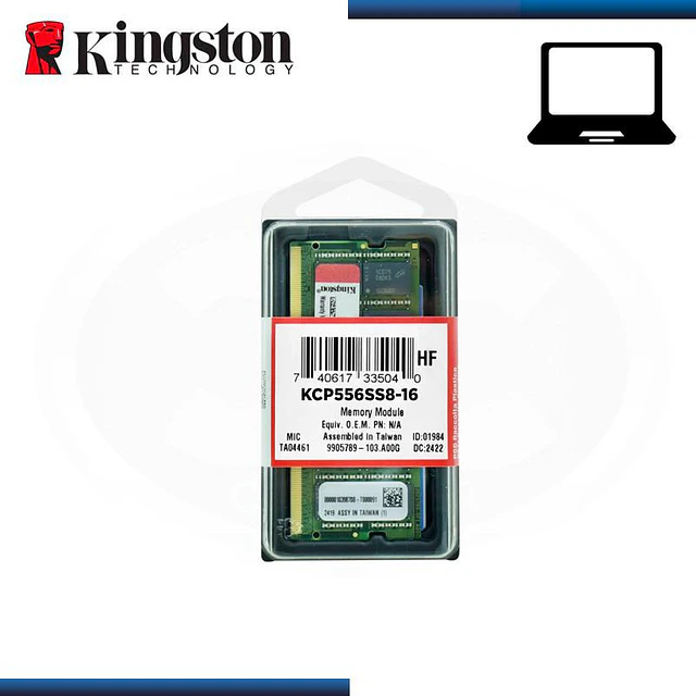 Memoria RAM Kingston 16GB DDR5 5600MHz SO-DIMM KCP556SS8-16