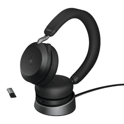Jabra Evolve2 75 UC ANC Negro con Micrófono y Soporte de Carga
