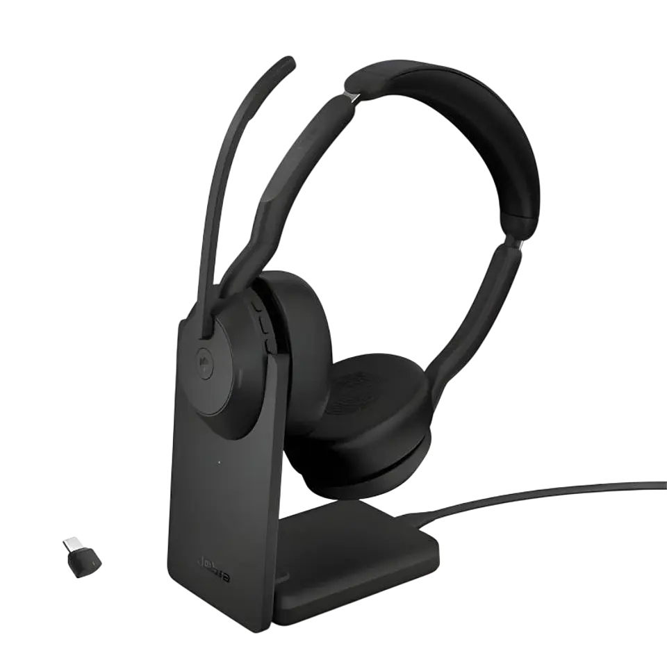 Jabra Evolve2 55 MS Stereo con Soporte de carga 1