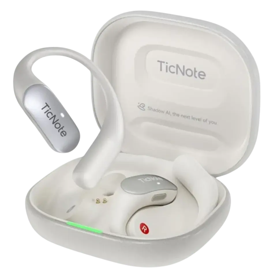 TicNote Pods 4G Blanco - Auriculares Open-Ear con Transcripción IA y eSIM 1