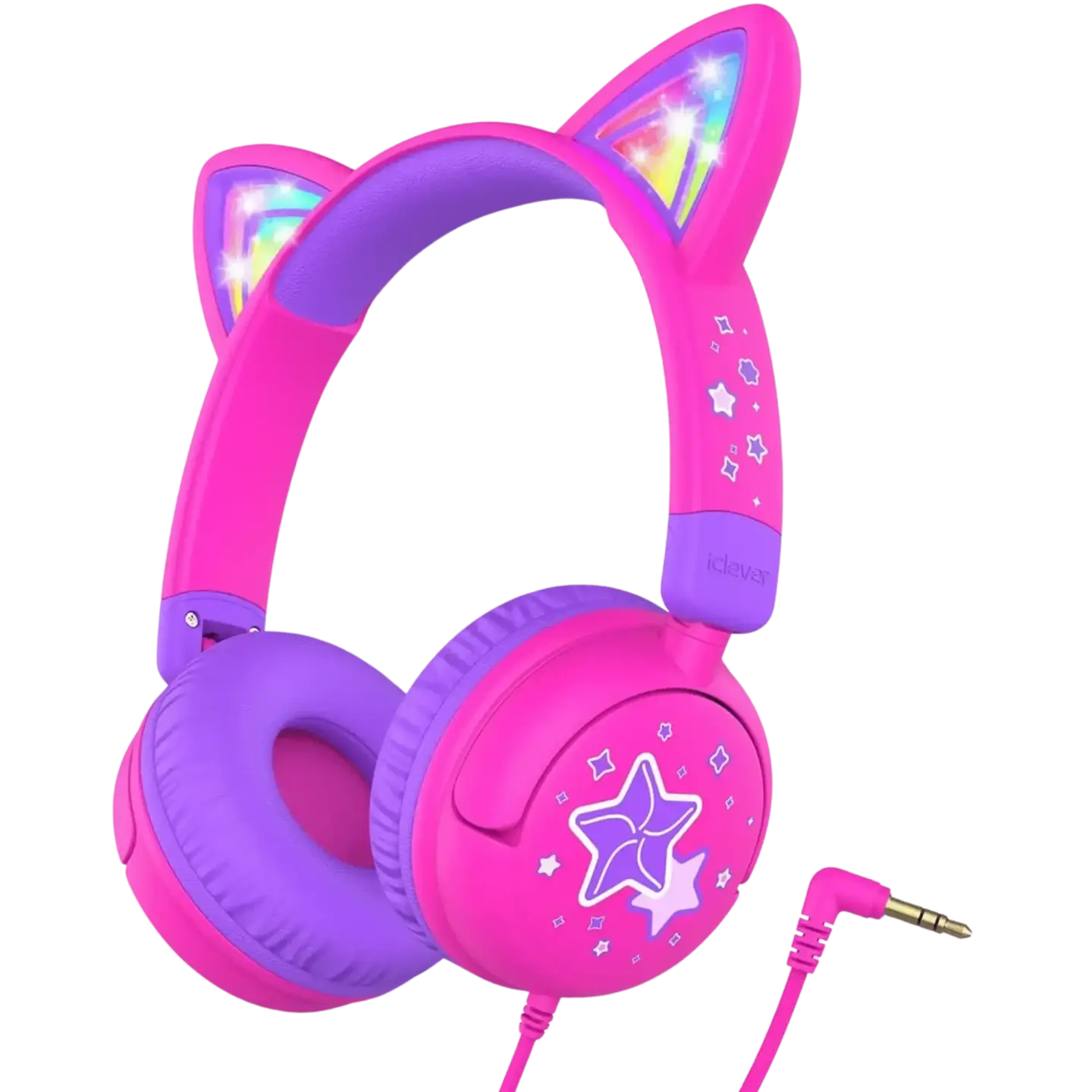 iClever Wired Kids Headphones Cat Ear, HS25, Hot Pink 1