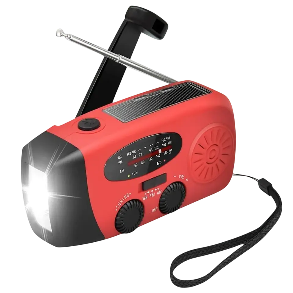 Radio Stonego 2000 mAh Rojo - Radio de Emergencia 1