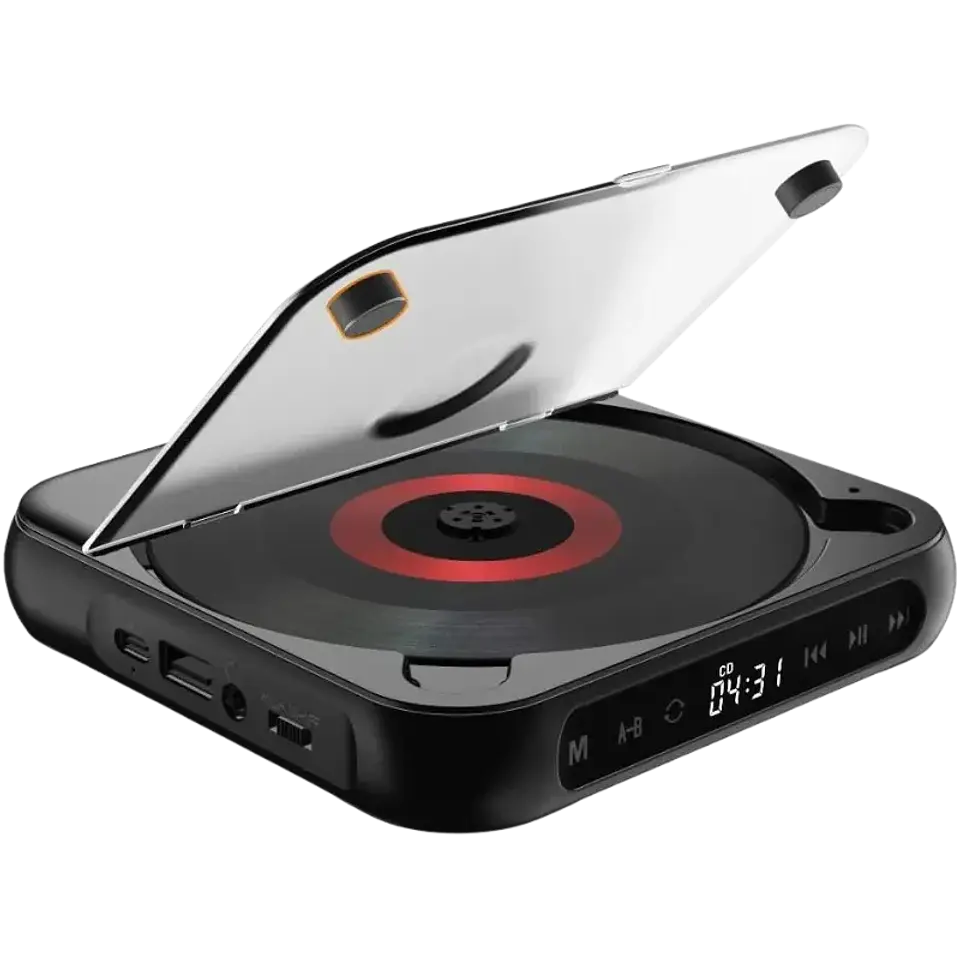 KC-918 Reproductor Estéreo portátil Bluetooth de CD Negro 1