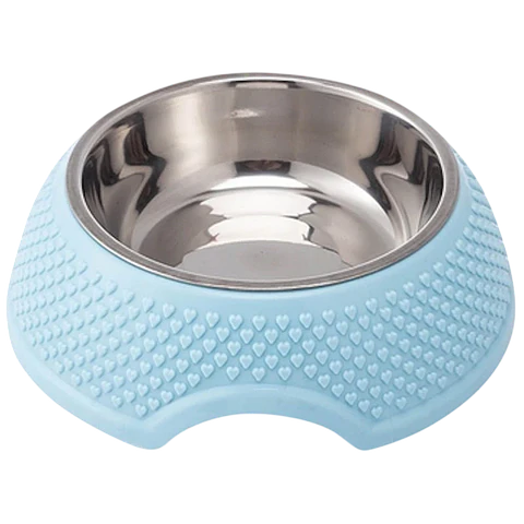 Comedero para Mascota Acero Inoxidable Azul