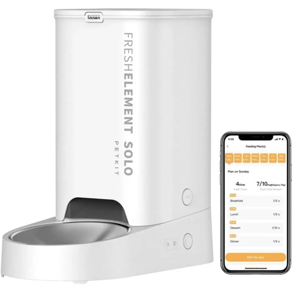 PETKIT Fresh Element SOLO Blanco - Comedero Inteligente Para Mascotas - Dispensador Programable con APP de 1 a 10 Comidas Diarias 1