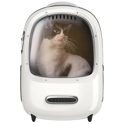 PETKIT Breezy Dome 2 Mochila de Viaje para Perros y Gatos Blanco