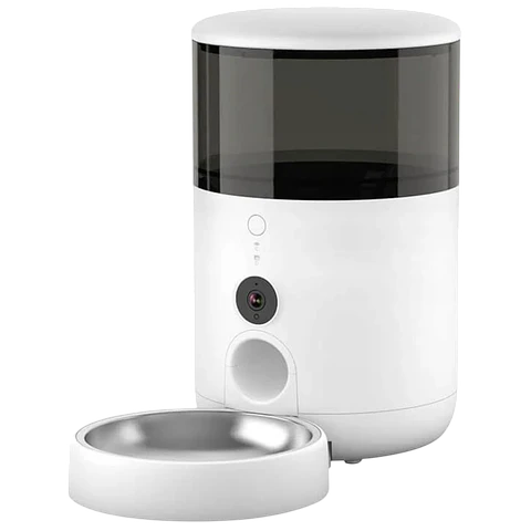 Petoneer NutriVue Feeder Blanco - Comedero Inteligente Para Mascotas Con Cámara y Micrófono - Audio Bidireccional - Programable con APP - Acero Inoxidable Ideal para Perros y Gatos