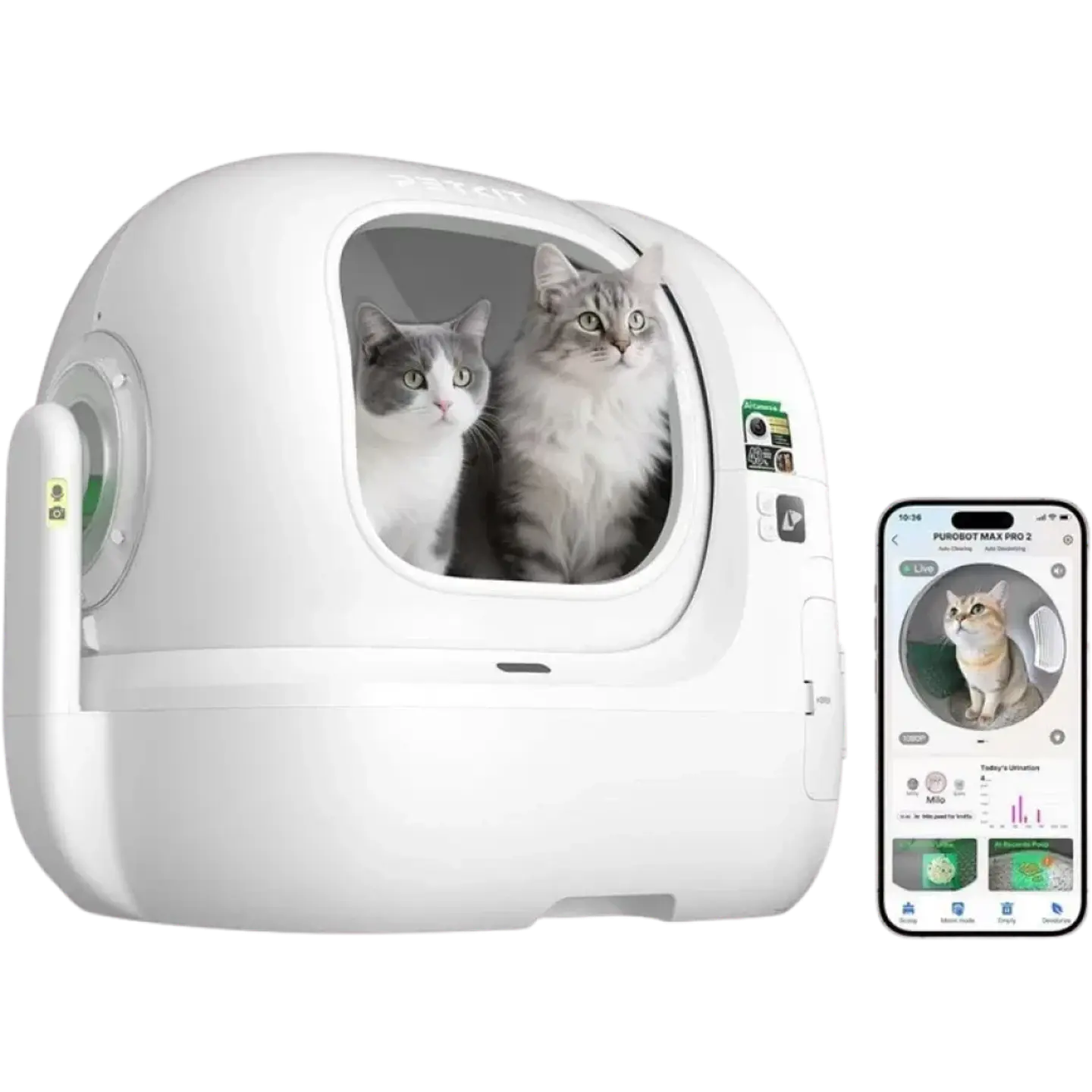 PETKIT Purobot Max Pro 2 Arenero Autolimpiable 76 L con Cámara IA xSecure 1