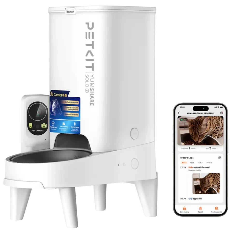 Petkit Yumshare Solo 2 Con Cámara Blanco - Comedero Automático 1