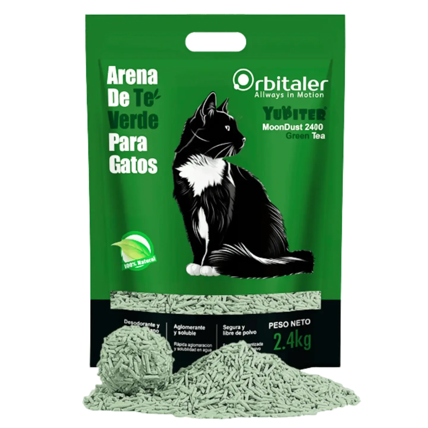 Arena para gatos Orbitaler Yupiter MoonDust 2700 Fantastic Green Tea 1