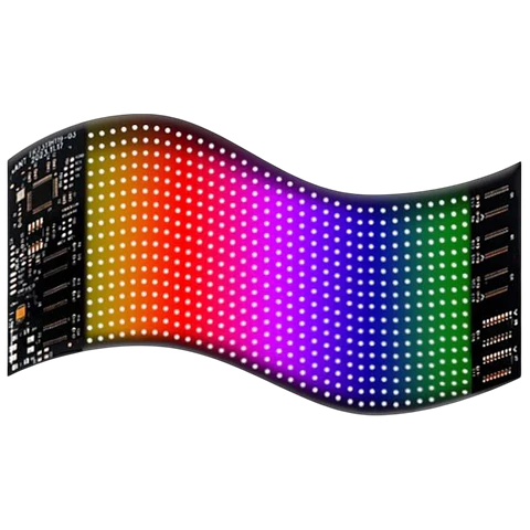 Pantalla de matriz LED RGB flexible para coche 20 x 64 con aplicación Bluetooth Negro