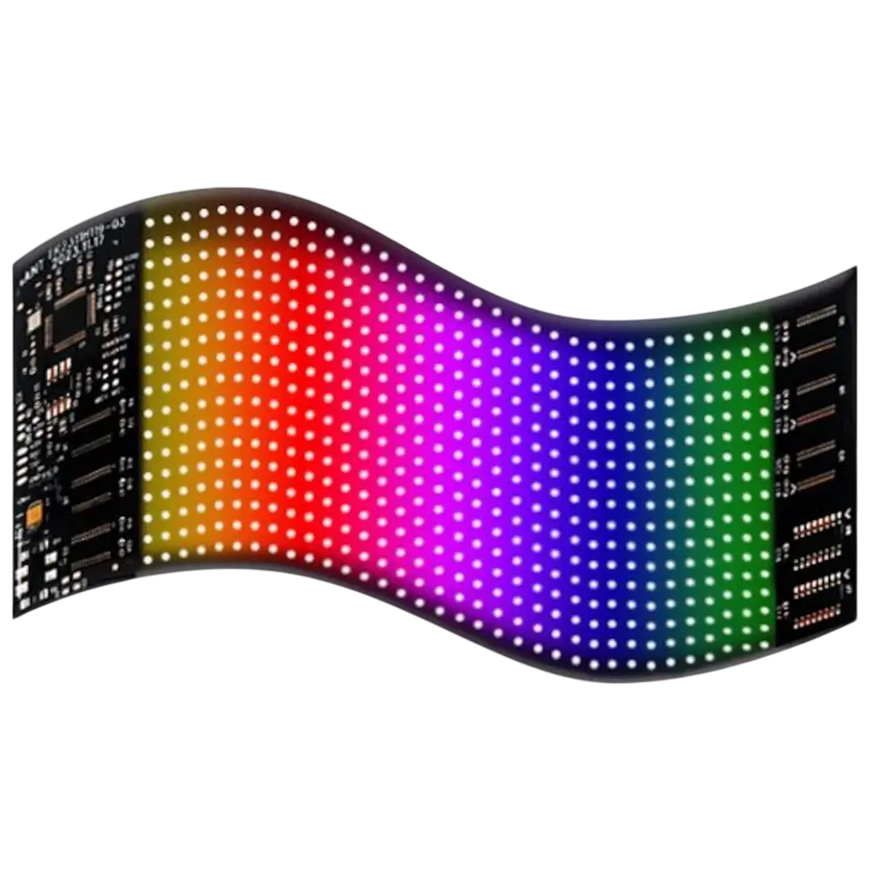 Pantalla de matriz LED RGB flexible para coche 20 x 64 con aplicación Bluetooth Negro 1