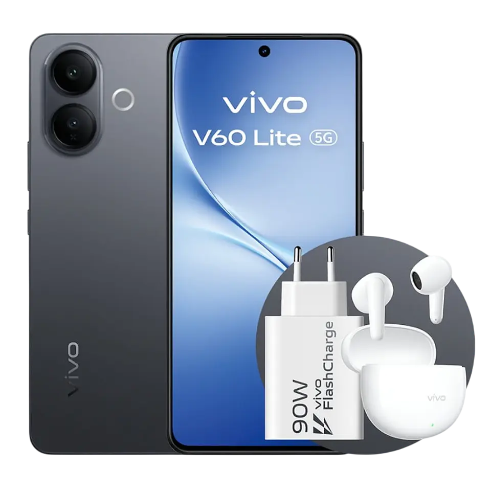 Vivo V60 Lite 5G 8GB/256GB Negro con Auriculares Buds y Cargador 90W 1
