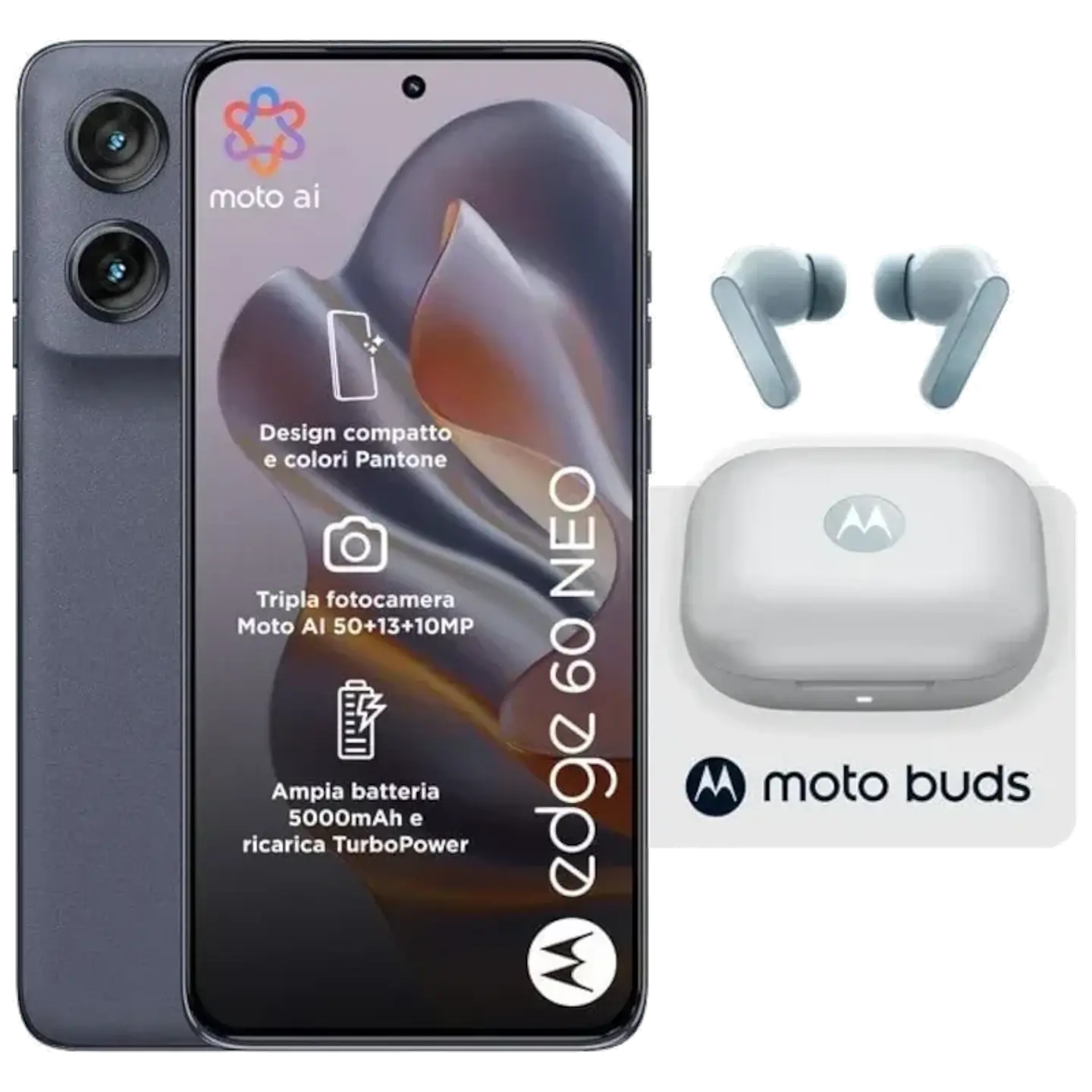 Motorola Edge 60 Neo 5G 8GB/256GB Azul Grisaille + Auriculares Moto Buds 1