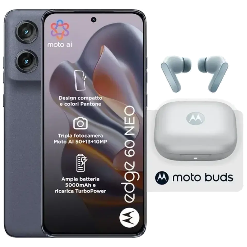 Motorola Edge 60 Neo 5G 8GB/256GB Azul Grisaille + Auriculares Moto Buds 1