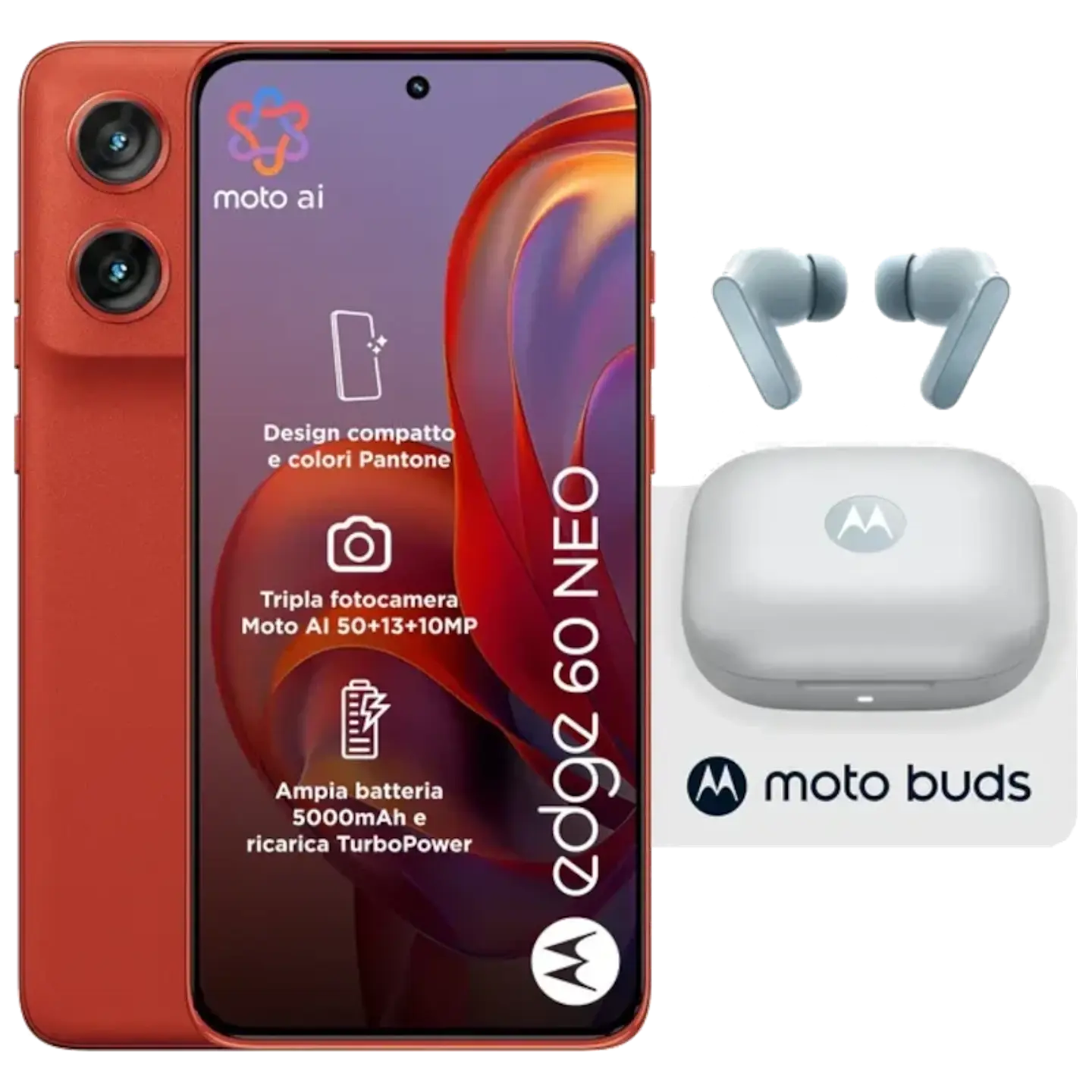 Motorola Edge 60 Neo 5G 8GB/256GB Poinciana + Auriculares Moto Buds 1