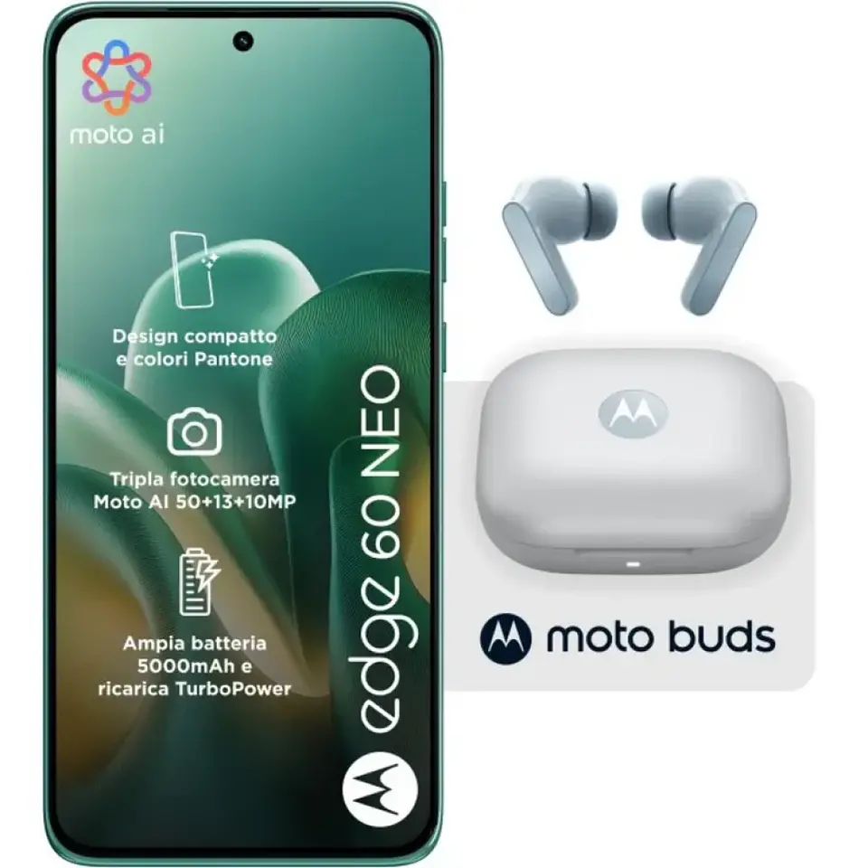 Motorola Edge 60 Neo 5G 8GB/256GB Frostbite + Auriculares Moto Buds 1