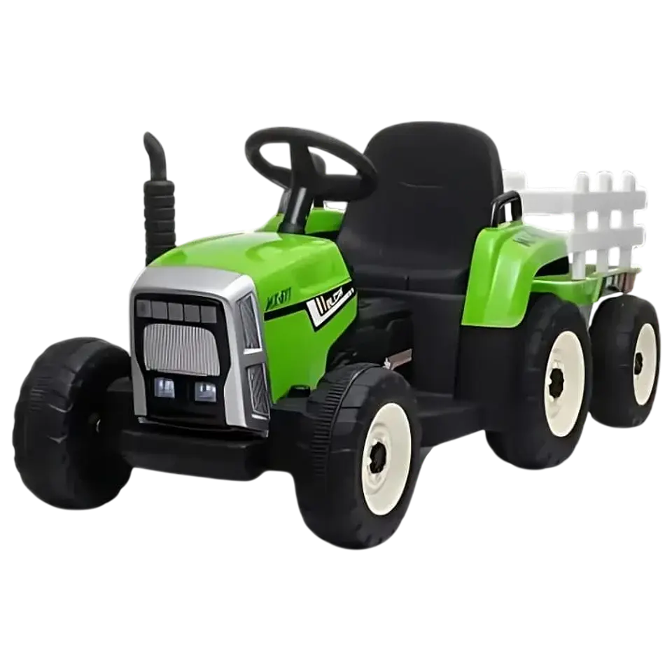 Tractor Ceres con remolque Verde - Coche eléctrico para niños 1