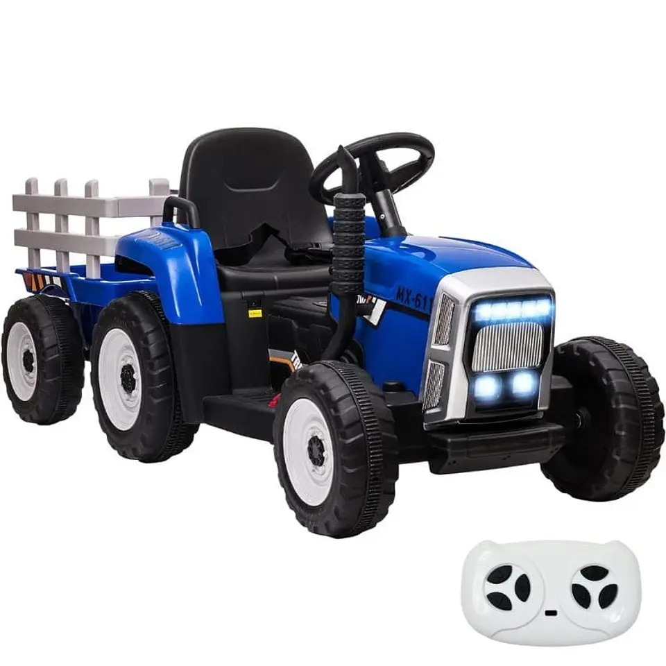 Tractor Ceres con remolque Azul - Coche eléctrico para niños 1
