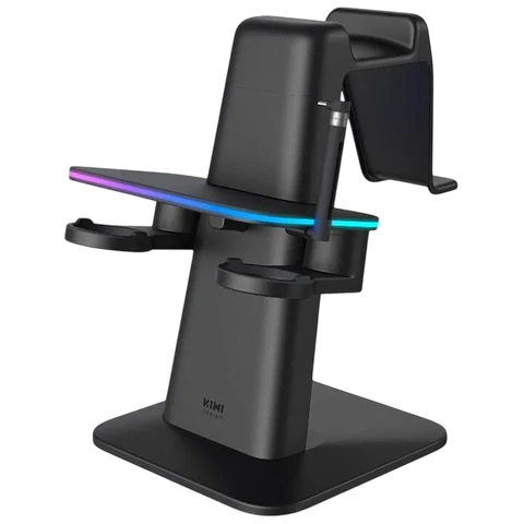 Soporte Vertical Kiwi Design QC03 RGB Carga magnética para Meta Quest 3/Quest 2/Quest PRO Negro