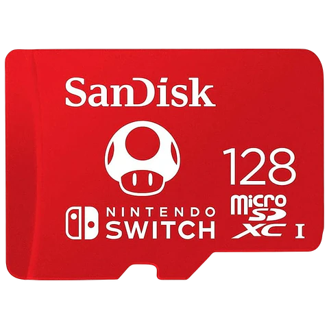 Tarjeta MicroSDXC SanDisk Licencia Nintendo 128GB para Nintendo Switch 100 MB/s, UHS-I, U3, Rojo