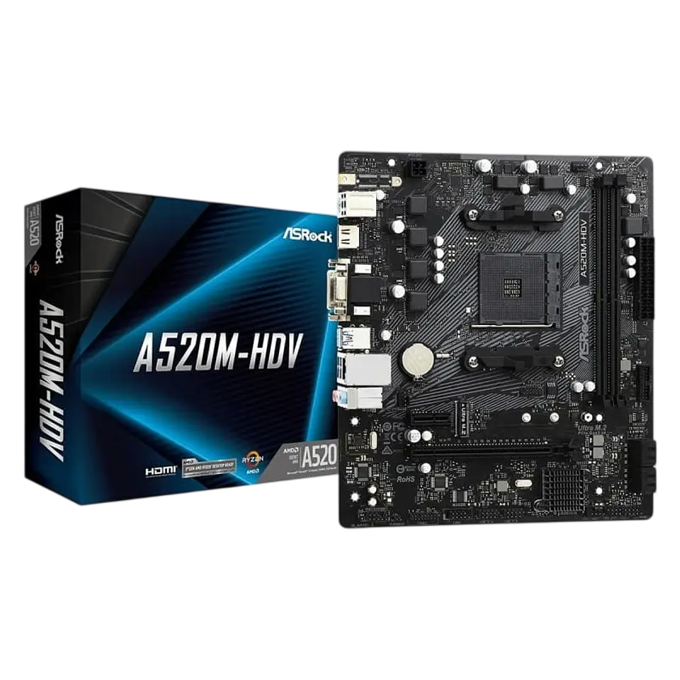 Asrock A520M-HDV micro ATX 1