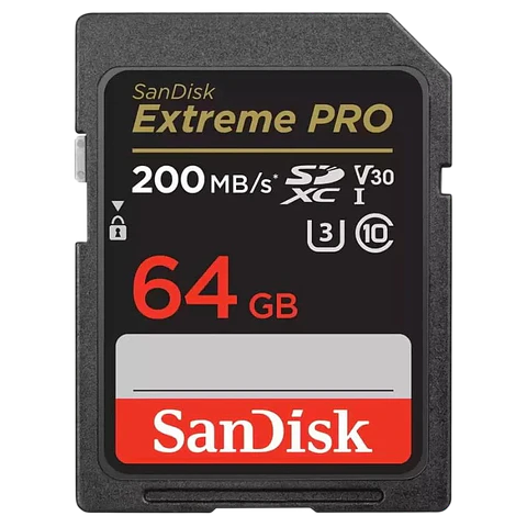 SanDisk Extreme PRO UHS-I 64 GB Clase 10 U3 V30 Negro / Rojo