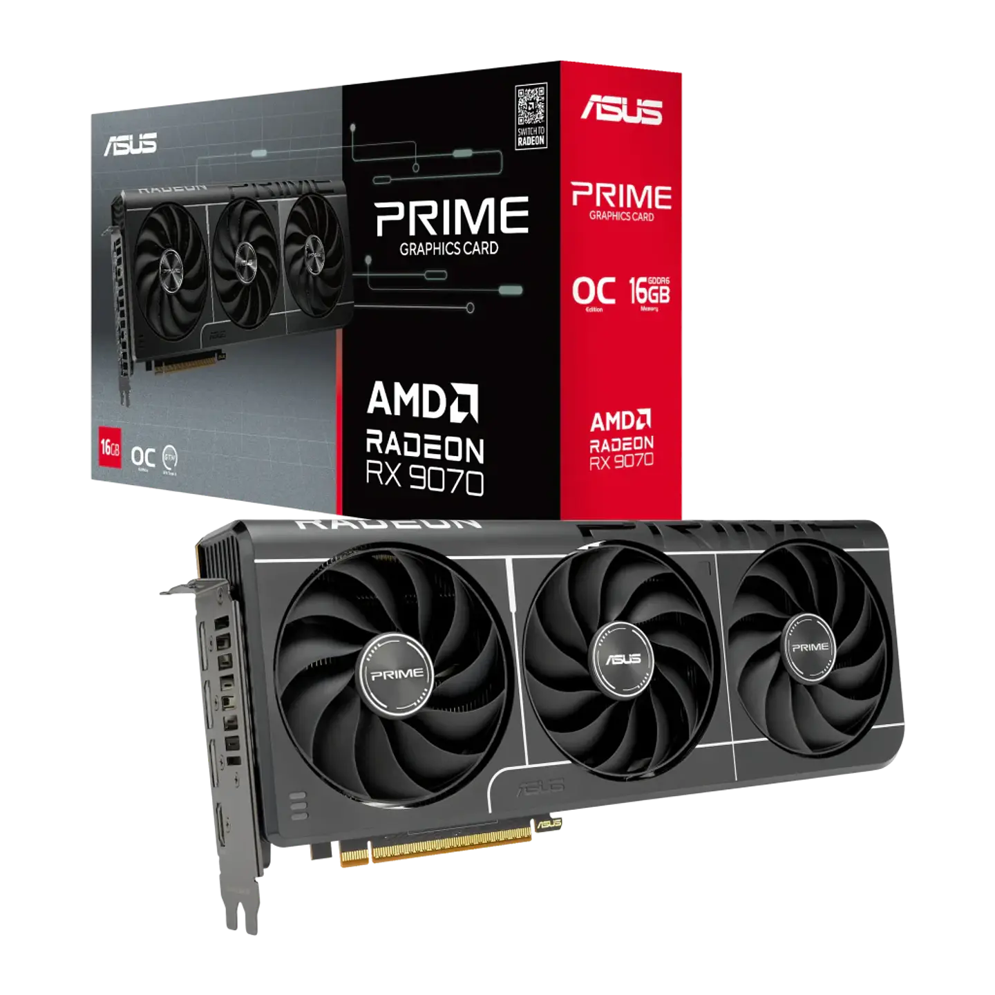 Tarjeta gráfica ASUS Prime Radeon RX 9070 OC 16GB GDDR6 1
