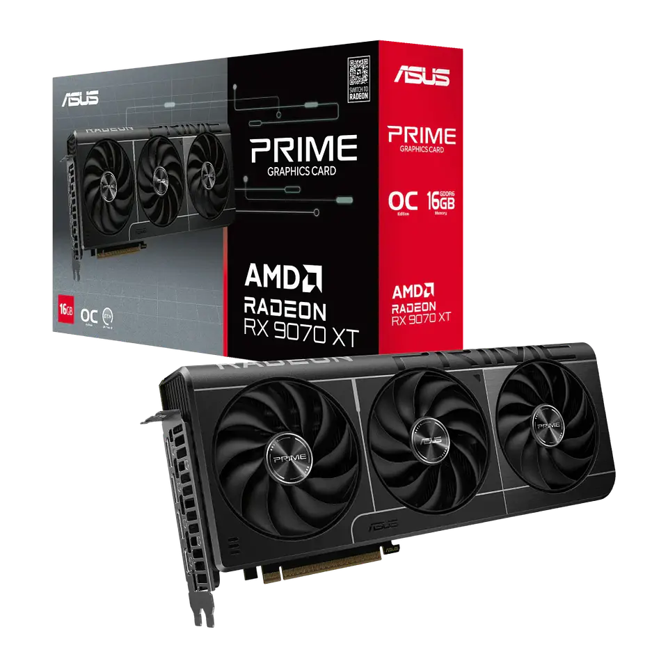 Tarjeta gráfica ASUS Prime Radeon RX 9070 XT OC 16GB GDDR6 1