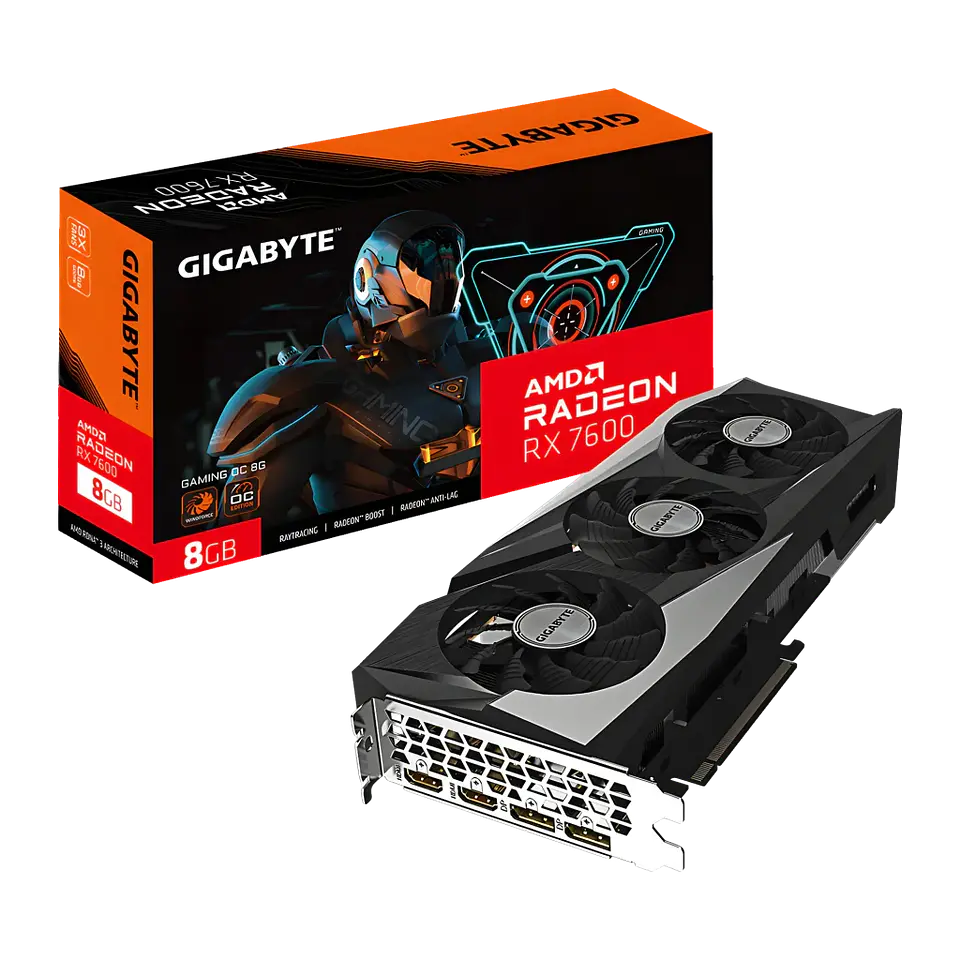 Tarjeta gráfica Gigabyte Radeon RX 7600 Gaming OC 8GB GDDR6 1