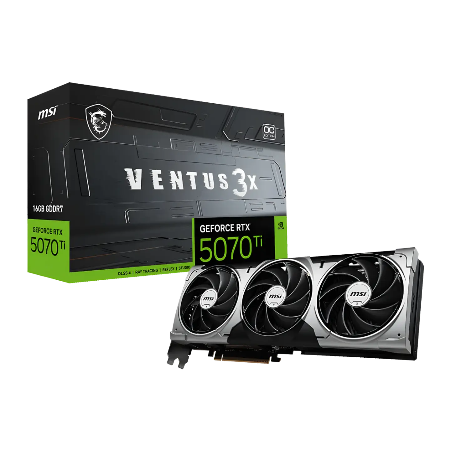 Tarjeta gráfica MSI GeForce RTX 5070 Ti Ventus 3X OC 16GB GDDR7 1