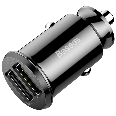 Baseus Cargador de Coche Dual USB 3.1A Small Rice Grain Negro